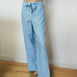 Michael Kors Striped Tie-Waist Wide Leg Pants 14